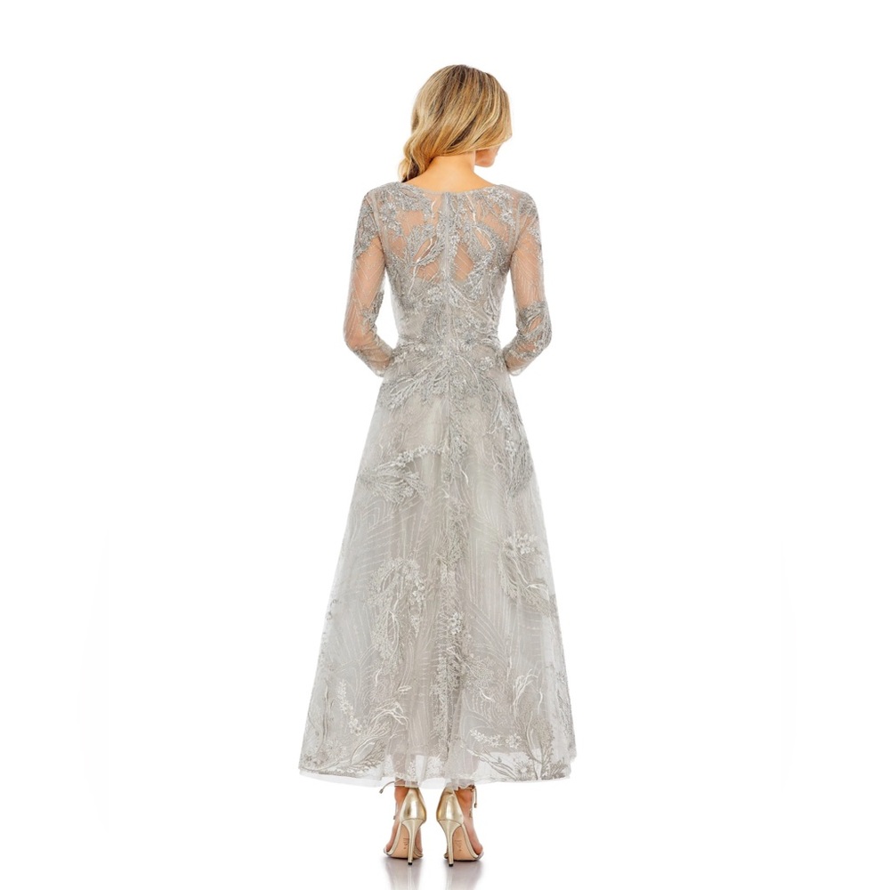 Embellished wrap over 3/4 sleeve midi dress - Picture 2 of 3